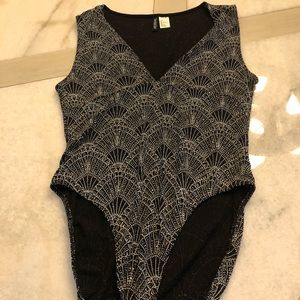H&M sequined sparkle glitter body suit